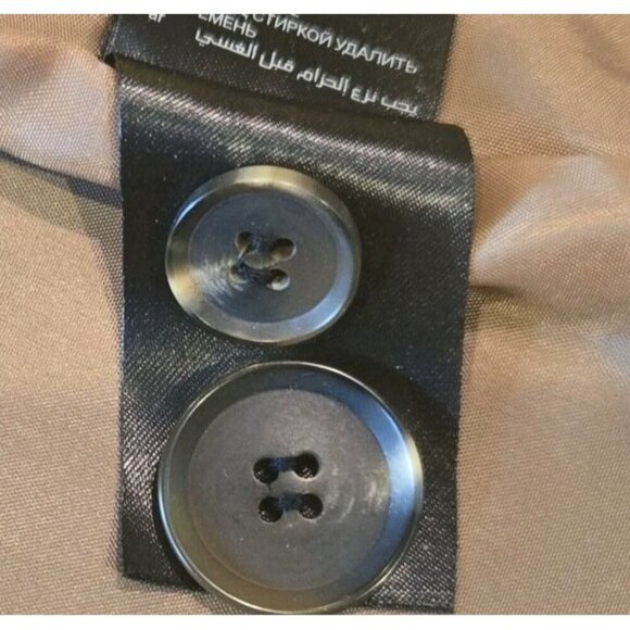 H&M Button Front Belted Black Lined Jacket Womens 12 Pockets Military Cotton Lar - Picture 8 of 10